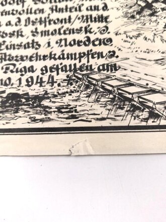 Deutschland nach 1945, Erinnerungsblatt für einen am 5.10.44 im Raum Riga Gefallenen Gefreiten. Maße 31 x 44cm