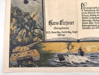 Deutschland nach 1945, Kriegs Chronik für einen Obergefreiten. Maße 31 x 44cm