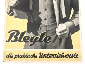 "Bleyle, die praktische Unterziehweste" Werbeaufsteller einen SA Angehörigen Darstellend. Maße etwa 25 x 39cm