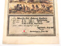 Farbige Dienstzeiturkunde für einen Feldwebel der Reserve im Infanterie Regiment 63 Ingolstadt. Maße etwa 28 x 40cm
