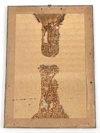 Farbige Dienstzeiturkunde für einen Funker bei der Luftnachrichten Ergänzungs Kompanie München. Original gerahmt, Maße des Rahmen etwa 31 x 43cm