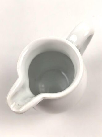 Kantinenporzellan Milchkännchen mit dem Logo der Firma Bünte & Remmler (BUR), Höhe 6cm, ohne Hersteller, gebraucht