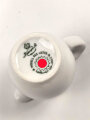Kantinenporzellan Milchkännchen mit dem Logo der Firma Bünte & Remmler (BUR), Höhe 6cm, Hersteller Königszelt, gebraucht