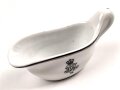 Kaiserreich, Feld Artillerie Regiment 53 Kantinenporzellan, kleine Sauciere, Gesamtlänge 13cm, Franz Kreski Bramberg, datiert 1914, gebraucht
