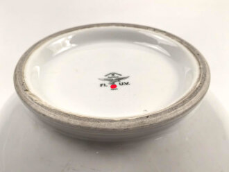 Heer, Kantinenporzellan große Terrine mit Löwenköpfen, Durchmesser etwa 24cm, Hersteller Johann Haviland Bavaria 1941. Gebraucht