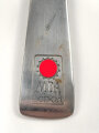 Kantinenlöffel  Modell des Amtes Schönheit der Arbeit, Hakenkreuz im Zahnrad, Edelstahl magnetisch, Gesamtlänge ca. 21 cm, Sie erhalten einen (1) Löffel aus der originalen Verpackung