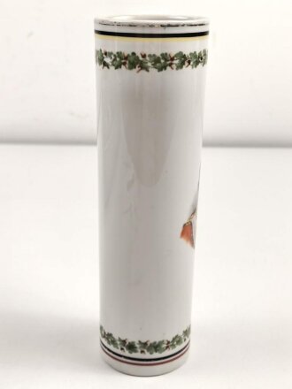Kaiserreich, patriotische Blumenvase mit Bildnis Kaiser Wilhelm II. Höhe 24cm, leichte Gebrauchsspuren