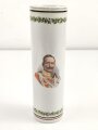 Kaiserreich, patriotische Blumenvase mit Bildnis Kaiser Wilhelm II. Höhe 24cm, leichte Gebrauchsspuren
