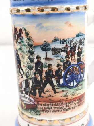 Kaiserreich, Reservistenkrug für Angehörige Feld Artillerie Regiment No. 70 Metz. Noch nicht personalisierter Krug in gutem Zustand