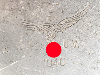 Luftwaffe, Unterkunft Wasserkanne aus Leichtmetall . Guter Zustand, datiert 1940