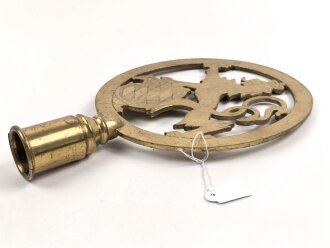 Bayern, Fahnenspitze  eines Kriegerverein. Messing mit 17cm Durchmesser