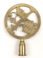 Bayern, Fahnenspitze  eines Kriegerverein. Messing mit 17cm Durchmesser