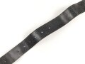 Eindornkoppel schwarzes Leder, Höhe 50mm, Gesamtlänge etwa 122cm, schweres Messingschloss