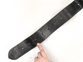 Eindornkoppel schwarzes Leder, Höhe 50mm, Gesamtlänge etwa 122cm, schweres Messingschloss