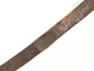 Eindornkoppel ungeschwarzes Leder, Höhe 40mm, Gesamtlänge etwa 94cm, Eisenschloss