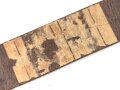 Eindornkoppel schwarzes Leder, Höhe 46mm, Gesamtlänge etwa 114cm, Eisenschliesse lackiert