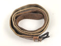 Leder/ Leinenriemen braun, Breite knapp über 3cm, Länge etwa 120cm, Alter und Herkunft unbekannt