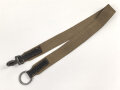Leder/ Leinenriemen geschwärzt, Breite knapp 4cm, eiserne Beschläge Länge etwa 90cm, Alter und Herkunft unbekannt