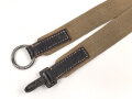 Leder/ Leinenriemen geschwärzt, Breite knapp 4cm, eiserne Beschläge Länge etwa 90cm, Alter und Herkunft unbekannt