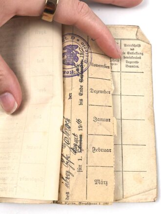 1. Weltkrieg, Soldbuch Duplikat und Entlassungsschein eines Angehörigen im Landwehr Fußartillerie  Battl. 51.