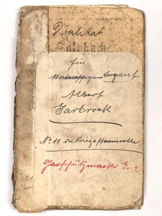 1. Weltkrieg, Soldbuch Duplikat und Entlassungsschein eines Angehörigen im Landwehr Fußartillerie  Battl. 51.