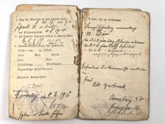 1. Weltkrieg, Soldbuch Duplikat und Entlassungsschein eines Angehörigen im Landwehr Fußartillerie  Battl. 51.