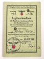 "Legitimationskarte für Kaufleute, Handlungsreisende und Handlungsagenten" der Polizeidirektion datiert 1938
