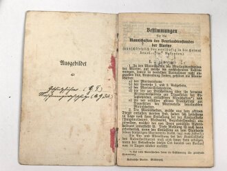 Kaiserliche Marine, Militärpaß eines Angehörigen in einer Matrosen Artillerie Abteilung Helgoland, dazu sein Führungszeugnis von 1912