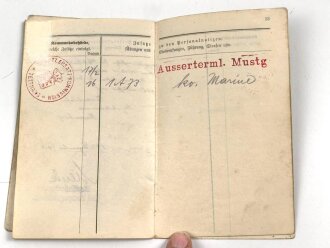 Kaiserliche Marine, Militärpaß eines Angehörigen in einer Matrosen Artillerie Abteilung Helgoland, dazu sein Führungszeugnis von 1912