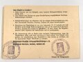 Volksbund Deutsche Kriegsgräberfürsorge e.V., Gauverband Oberrhein, Mitgliedsausweis, ausgestellt 1942