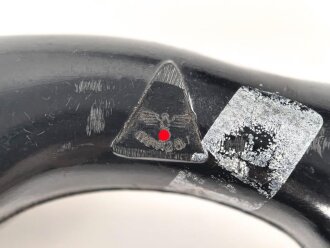 Handapparat Hap2, Hörer für Funkgeräte in vorderster Linie, kann benutzt werden ohne den Stahlhelm abzusetzen. Ungereinigtes Stück, ein Stecker fehlt, Funktion nicht geprüft