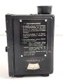 Kleinfunksprecher d " Dorette" . Gerät Nummer 1531 von 1944. Tiefdunkelblauer Originallack, wenig oder nicht benutztes Gerät. Variante ohne die Halterung für den Batteriekasten, so von einem Urgestein des Funksammelns als
