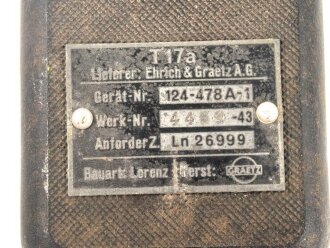 Luftwaffe, Morsetaste T17a, Ln 26999. Gehört zum FuG17. Ungereinigt, Funktion nicht geprüft