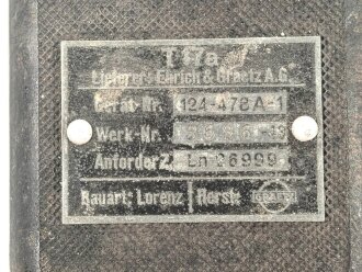 Luftwaffe, Morsetaste T17a, Ln 26999. Gehört zum FuG17. Ungereinigt, Funktion nicht geprüft