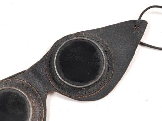 Luftschutz Gasbrille für Kinder, getönte Ausführung, Leder weich