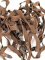 Konvolut Riemen aus Web Ersatzmaterial mit teils Deutschen, teils Italienischen ? Metallbeschlägen. Der Ring hnat einen Durchmesser von 4,3mm, der lange Riemen hat eine Länge von 56cm.