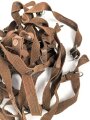 Konvolut Riemen aus Web Ersatzmaterial mit teils Deutschen, teils Italienischen ? Metallbeschlägen. Der Ring hnat einen Durchmesser von 4,3mm, der lange Riemen hat eine Länge von 56cm.