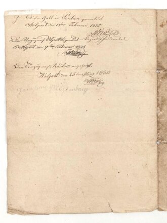 Preussen 1820, Entlassungsurkunde eines Angehörigen im Landwehr Regiment 2. Guter Zustand, Maße etwa 24 x 36cm