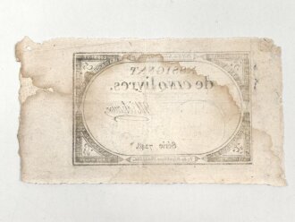 Französische Revolution, "Assignat" Geldschein über 5 Livres, um 1790