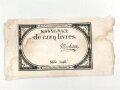 Französische Revolution, "Assignat" Geldschein über 5 Livres, um 1790