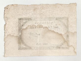 Französische Revolution, "Assignat" Geldschein über 5 Livres, um 1790