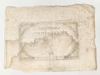 Französische Revolution, "Assignat" Geldschein über 5 Livres, um 1790