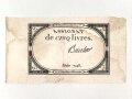 Französische Revolution, "Assignat" Geldschein über 5 Livres, um 1790