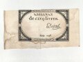 Französische Revolution, "Assignat" Geldschein über 5 Livres, um 1790