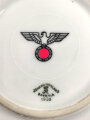 Heer, Kantinenporzellan Dessertschale, Durchmesser etwa 16,5cm, Hersteller Johann Haviland Bavaria 1938. Gebraucht, angeschlagen