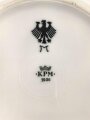 Reichsmarine, Kantinenporzellan flacher Teller, Durchmesser etwa 25cm, Hersteller KPM 1936. Gebraucht