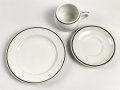Deutsche Arbeitsfront, Kantinenporzellan Kaffeeservice 3-teilig, Durchmesser des Tellers etwa 20cm, Hersteller Rosenthal. Gebraucht