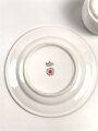 Deutsche Arbeitsfront, Kantinenporzellan Kaffeeservice 3-teilig, Durchmesser des Tellers etwa 20cm, Hersteller Rosenthal. Gebraucht