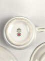 Deutsche Arbeitsfront, Kantinenporzellan Kaffeeservice 3-teilig, Durchmesser des Tellers etwa 20cm, Hersteller Rosenthal. Gebraucht