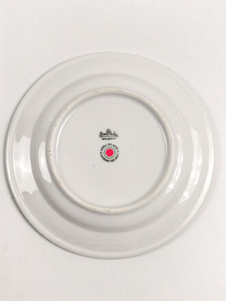 Deutsche Arbeitsfront, Kantinenporzellan Kaffeeservice 3-teilig, Durchmesser des Tellers etwa 20cm, Hersteller Rosenthal. Gebraucht